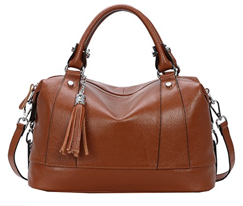 HESHE Womens Genuine Leather Handbags Purse Crossbody Satchel Tote Bags Ladies Real Leather Bags