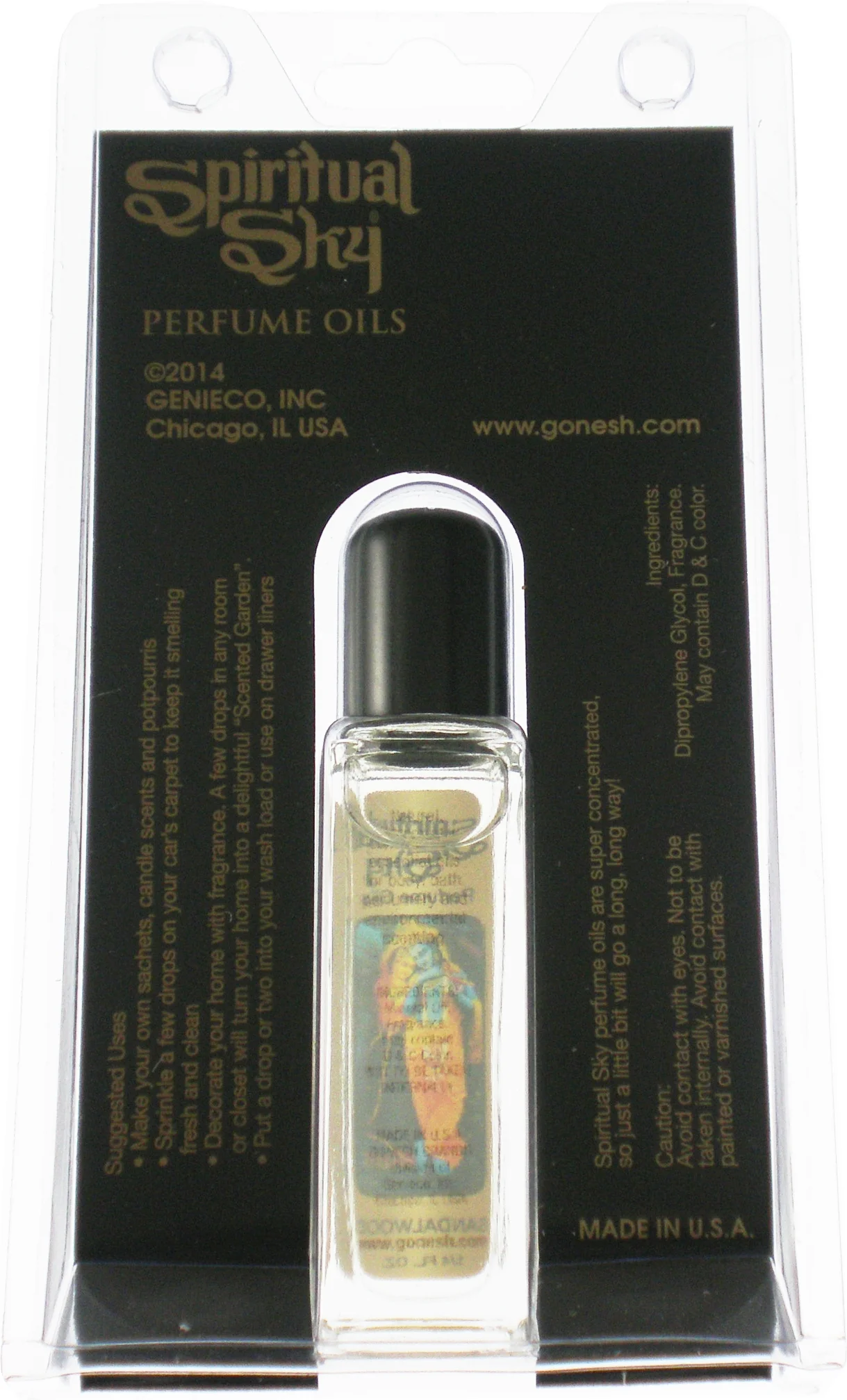 Gonesh Spiritual Sky Sandalwood Scented Perfume Oil [Pack of 4 - Clear - 1/4 oz.]