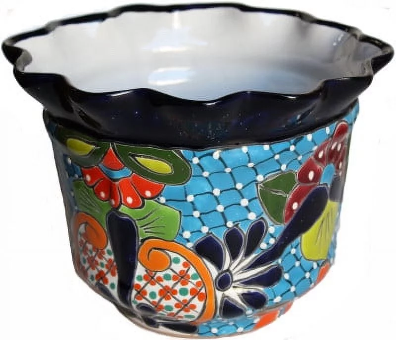 Duero Mexican Colors Talavera Ceramic Garden Pot