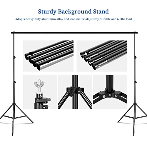 Backdrop Stand 2x3m/6.5x9.8ft Photo Video Studio Adjustable Background Support System Stand with Carry Bag