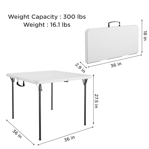 COSCO Molded Folding Banquet Table w/Handle, 6ft, Black