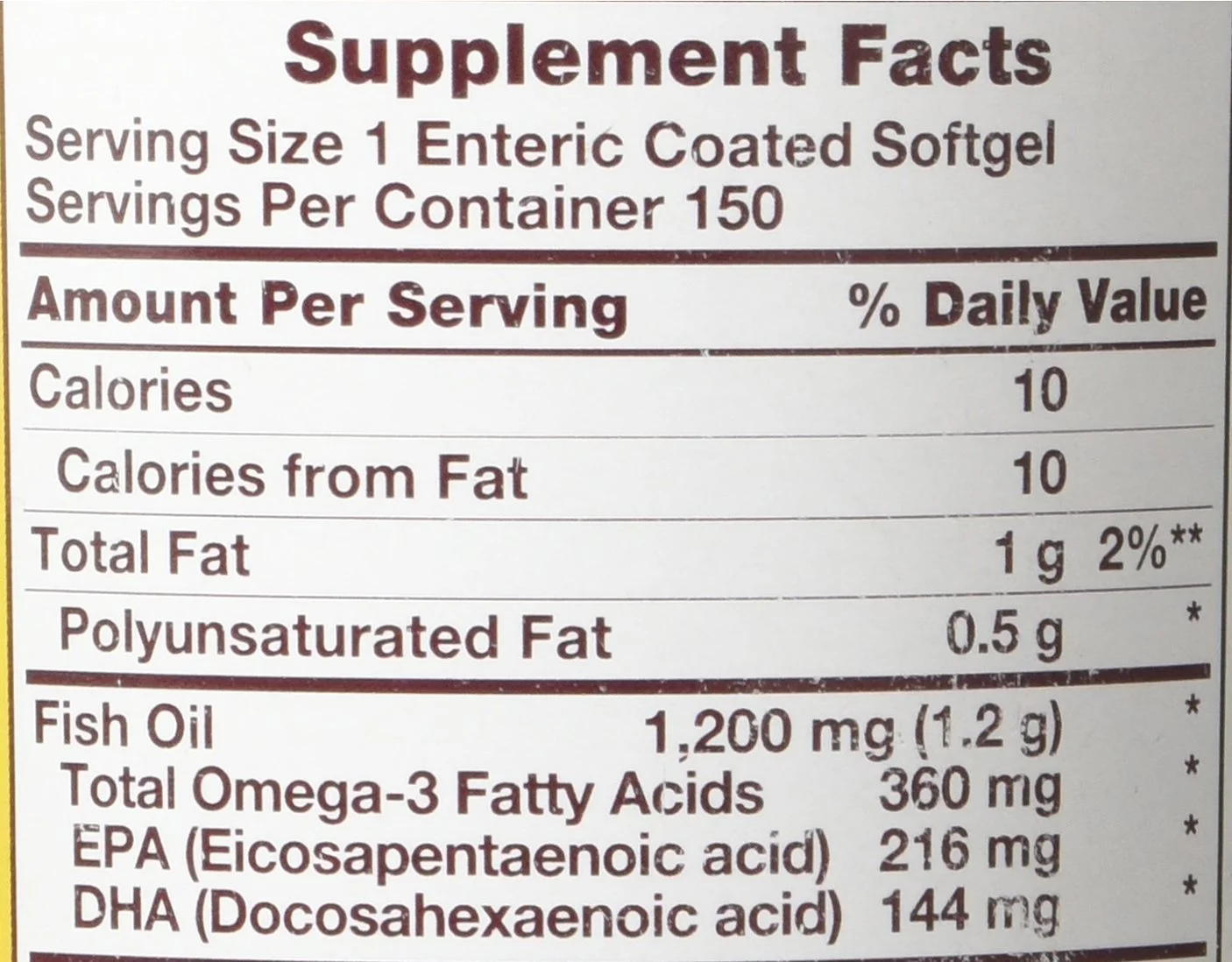 Sundance Vitamins Omega-3 Fish Oil Odorless, Supports Heart Health, 150ct