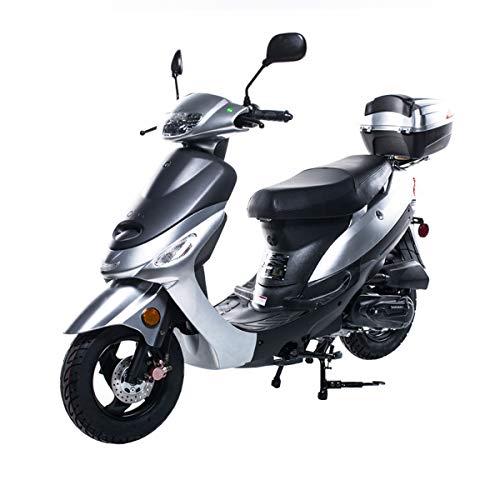 X-PRO 50cc Moped Scooter Gas Moped 50cc Scooter Street Bike (Burgundy)