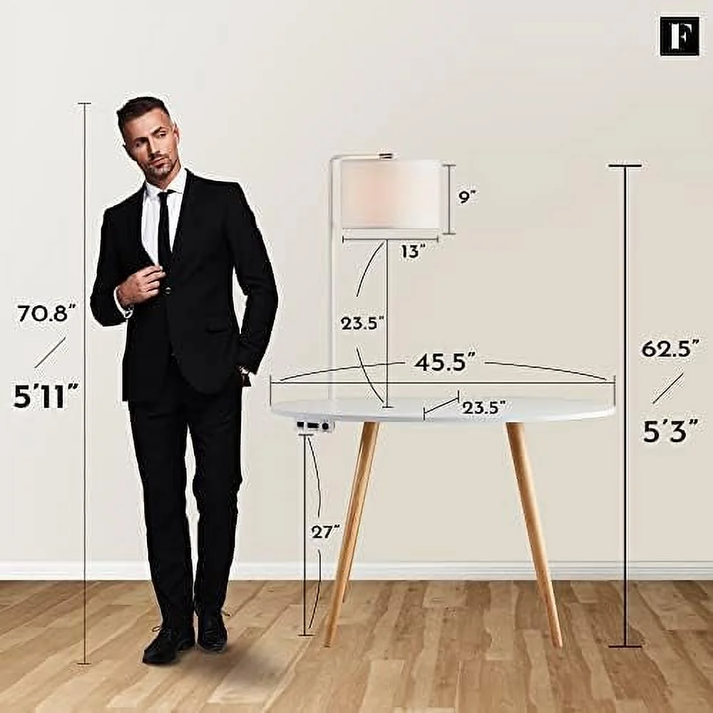 KHBIULIFE Future 39" Mid Century Desk for Home Office  Office Desk with USB Charging Station  Mid Century Modern Desk with Wireless Charging  USB  and USB-C Ports