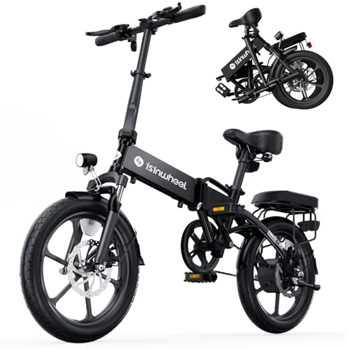 isinwheel U1 Electric Bike, 500W Motor, 20 mph, Folding Ebike, 14