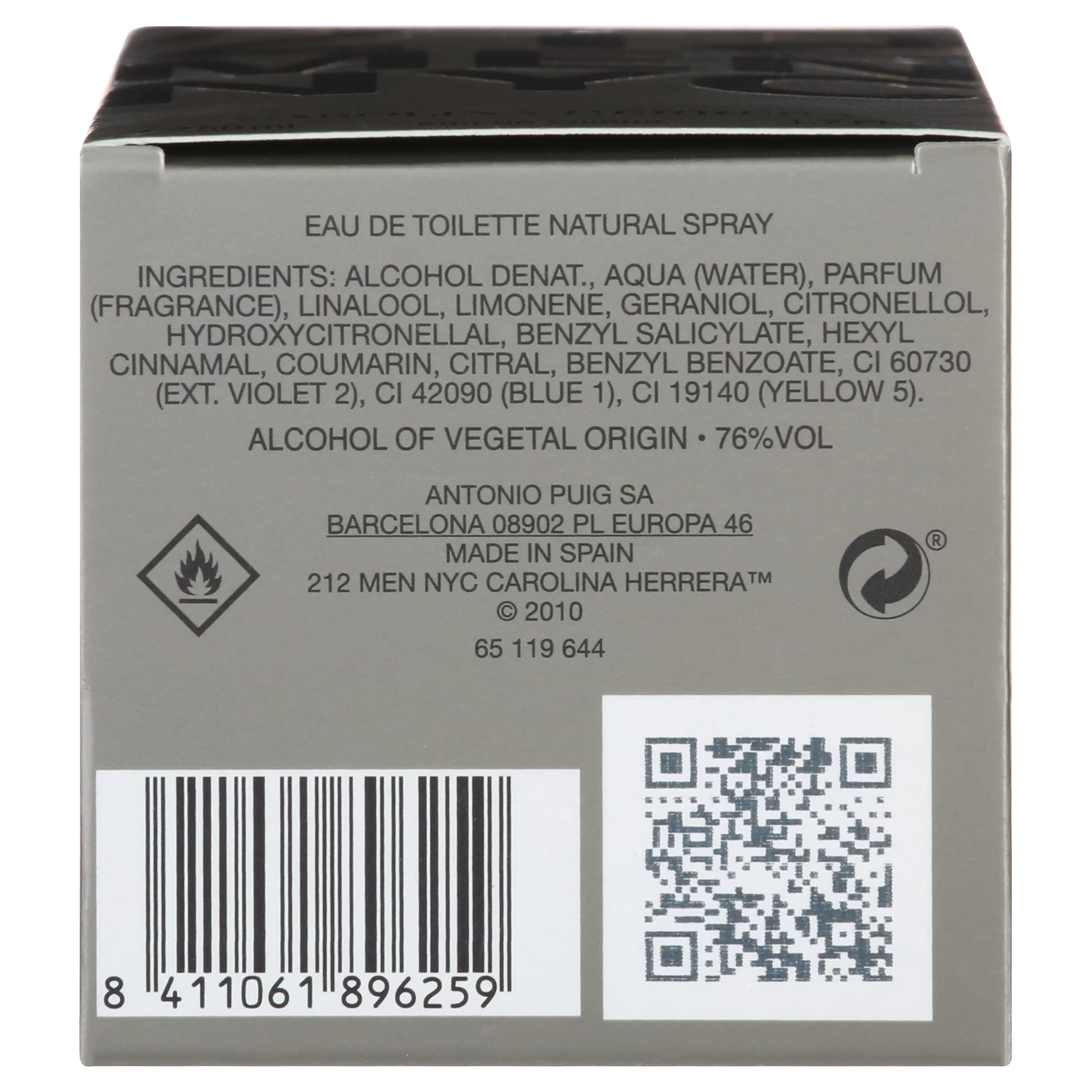 212 Carolina Herrera Men 1.7 oz 50 ml EDT Spray