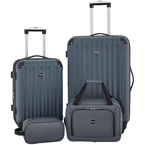 Travelers Club Midtown Hardside Luggage Travel, Black, 4-Piece Set