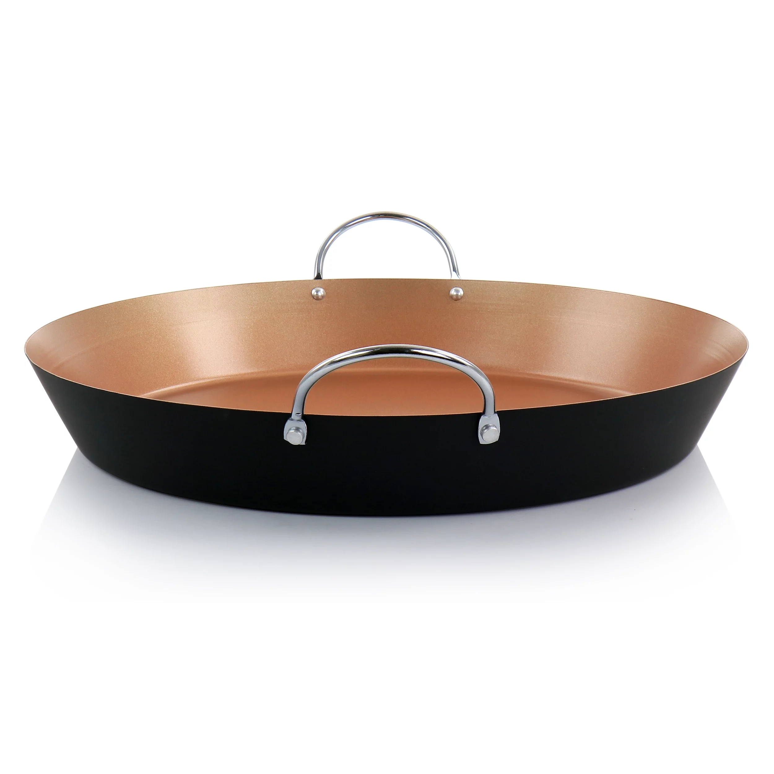 Oster Stonefire Carbon Steel Nonstick 16 Inch Paella Pan in Copper