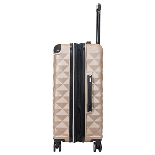 Kenneth Cole REACTION Diamond Tower Collection Lightweight Hardside Expandable 8-Wheel Spinner Travel Luggage, Black, 20-Inch Carry On