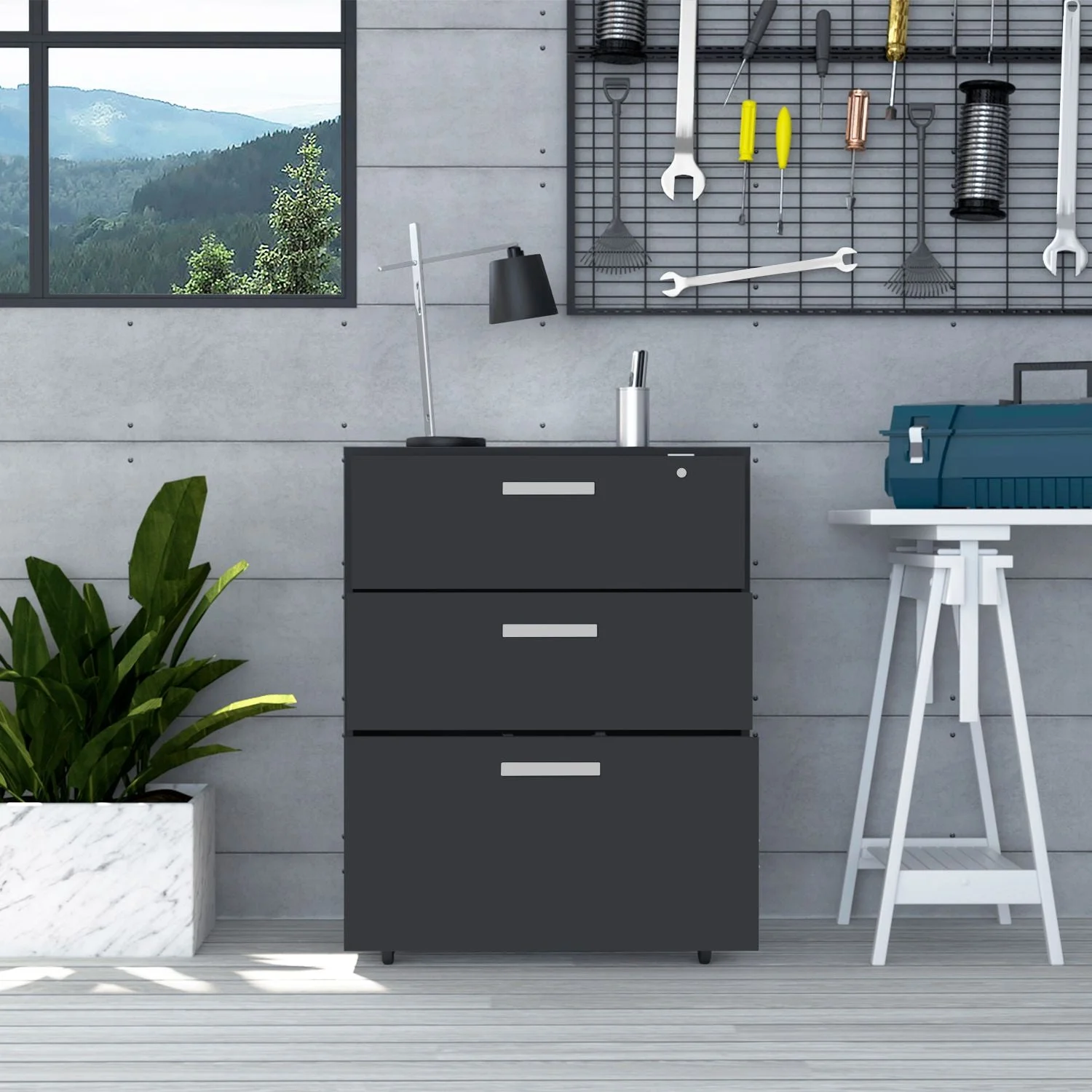 Depot E-Shop  Danbury Storage Cabinet Drawer, Black