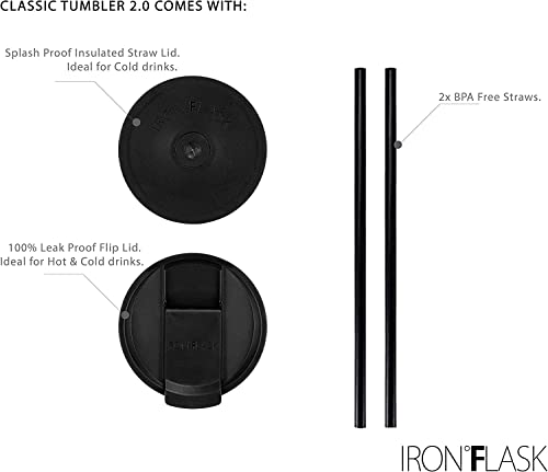 IRON °FLASK Classic Tumbler - Vacuum Insulated Stainless Steel Water Bottle, Double Walled, Drinking Cup, Insulated Travel Mug (Cotton Candy, 24 oz Solid Lid)