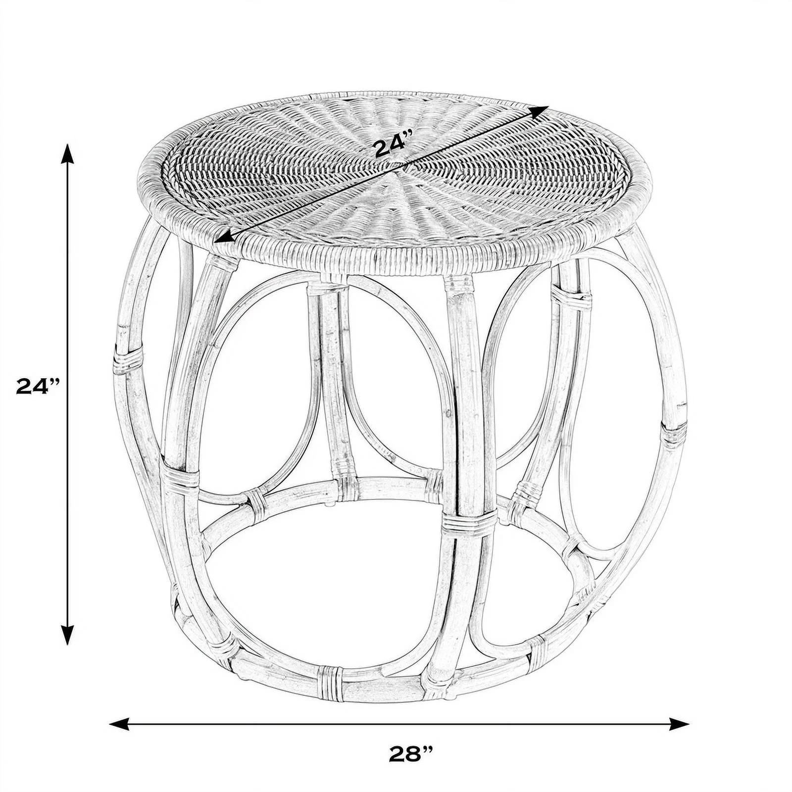 Butler Specialty Company Savannah Woven Rattan Round End Table - Natural