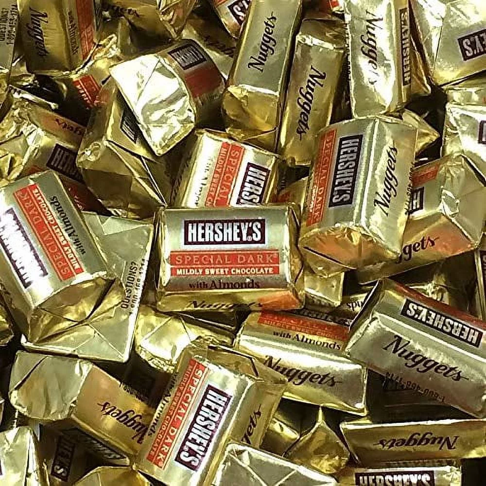 Dark Chocolate Nuggets, Special Dark with Almonds, 2 Lbs., Foil Wrapped, Perfect for Weddings, Anniversaries, Showers, Events, Holidays, Candy Bowls and Buffets, Gifts & More!