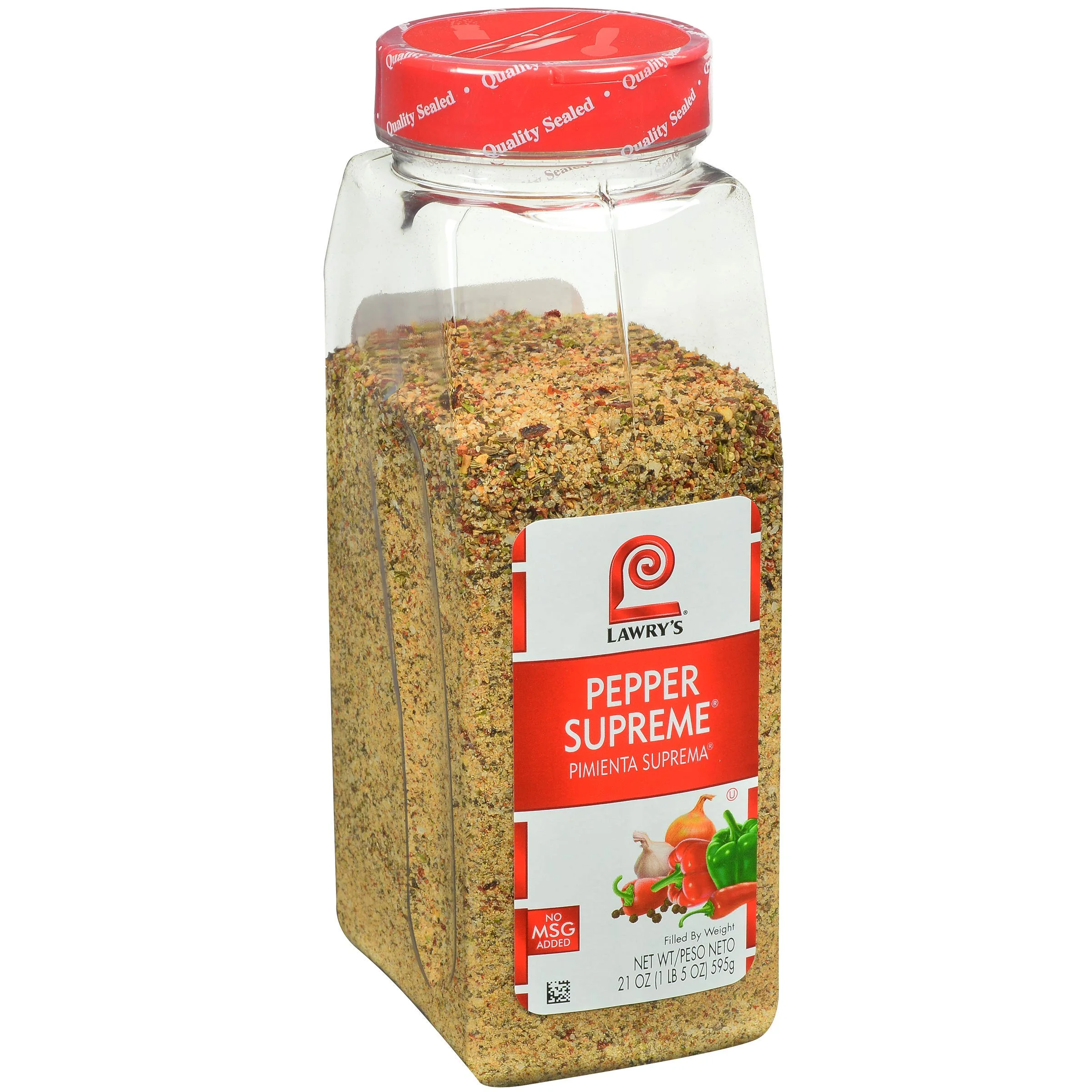 Lawry,S Pepper Supreme Seasoning Blend, 21 Oz - One 21 Ounce Container Of Seven Pepper Seasoning Including Black, White And Red Pepper, Perfect On Steak, Chicken, Eggs, Vegetables And More