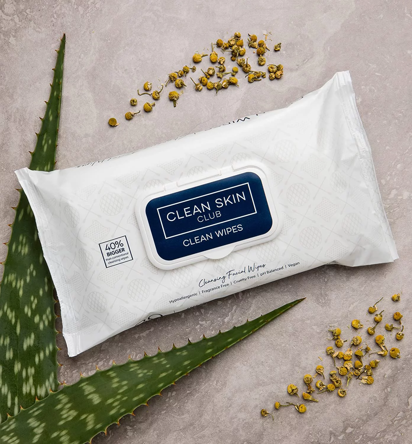 Clean Skin Club Premium Face Wipes Makeup Removing Towelettes, 90 Count