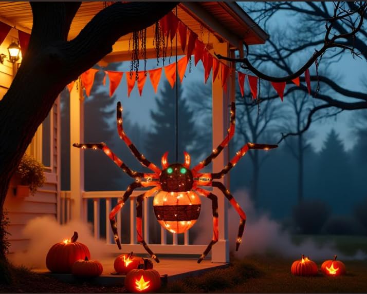 4.2Ft Giant Spider Halloween Decorations Outdoor 52