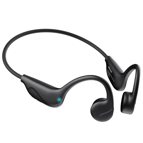 Bone Conduction Headphones,Bluetooth V6.0 Open Ear Headphones with Mic,Bone Conduction Earbuds 12Hrs Playtime,IPX5 Waterproof Sport Headphone for Cycling,Outdoor Sports,Running,Gym