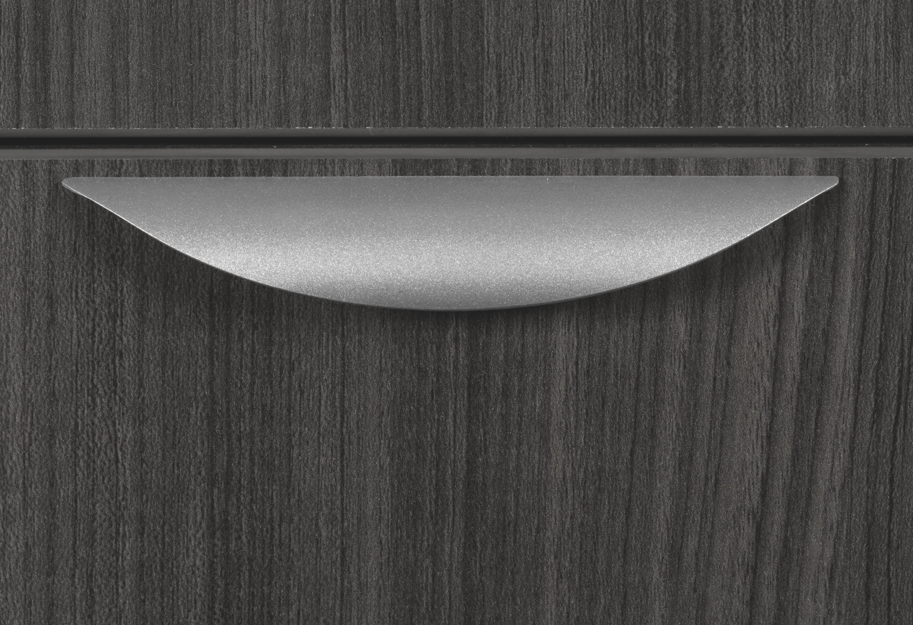 Romig Legacy 71 x 35 in. Bow Front Office Desk with Double Pedestal Drawer Unit- Ash Grey