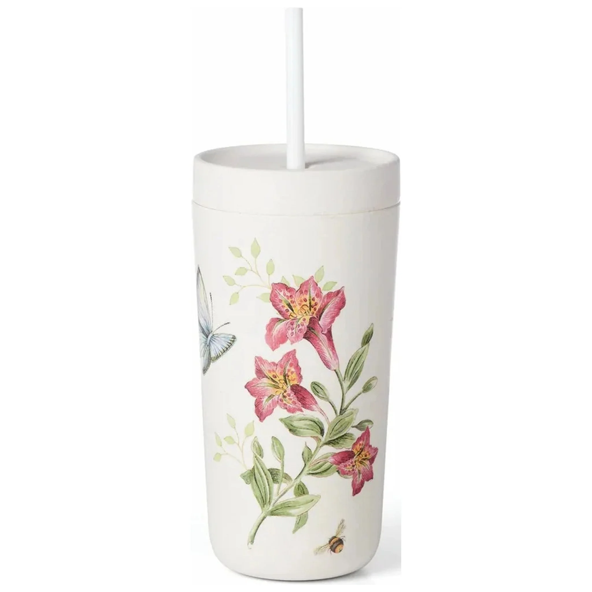Lenox Butterfly Meadow Bamboo Tumbler With Straw