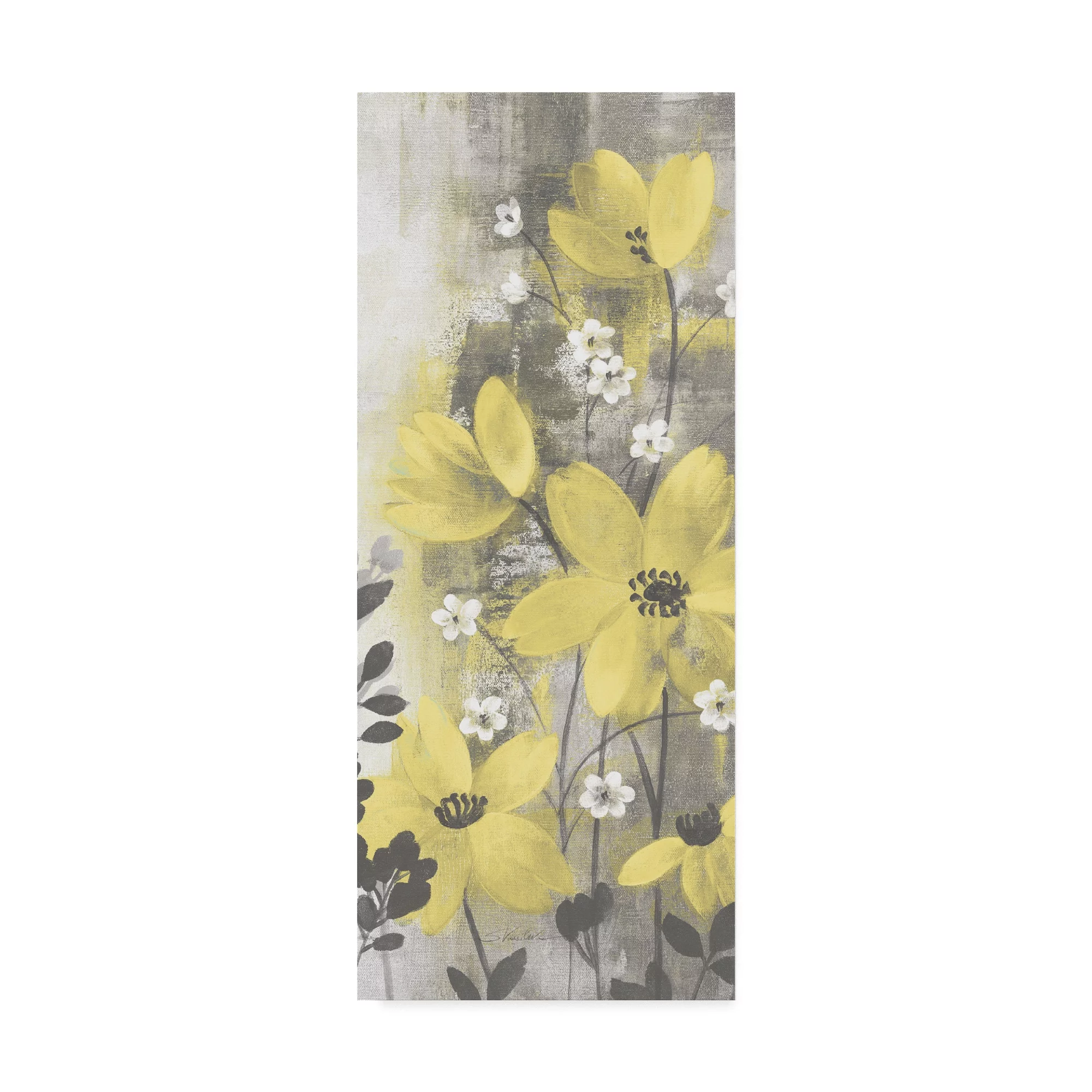 Trademark Fine Art 'Floral Symphony Yellow Gray Crop I' Canvas Art by Silvia Vassileva