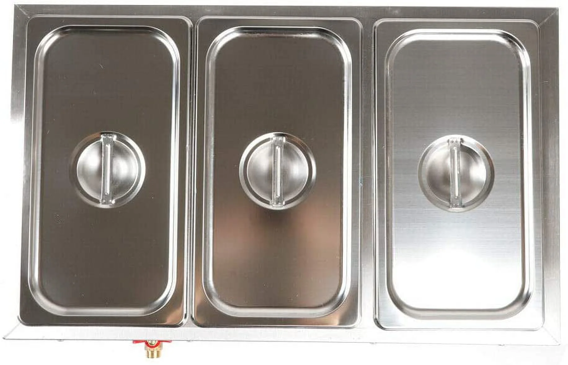 WUZSTAR 37L Commercial Food Warmer Electric Table Countertop Steamer Large Capacity Stainless Steel Soup Station