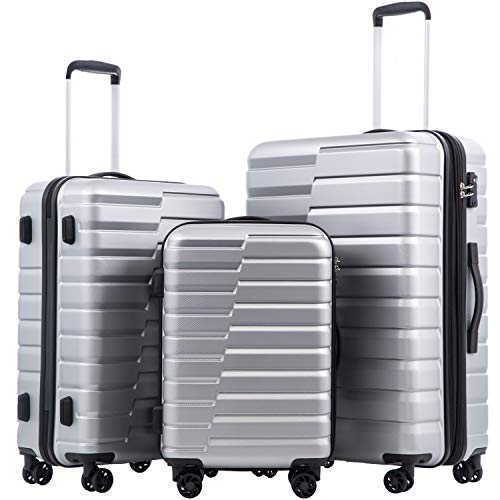 Coolife Luggage Suitcase Carry on Hardside PC+ABS Spinner TSA Lock Telescopic Handle