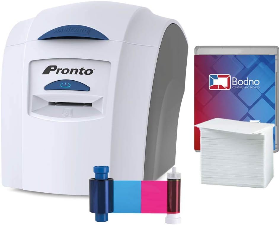 Magicard Pronto ID Card Printer & Complete Supplies Package with Bodno ID Software - Bronze Edition