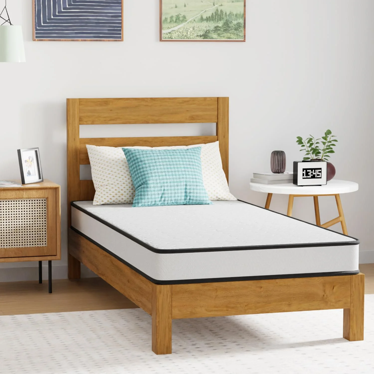 PayLessHere 6 Inch Hybrid Mattress with Innerspring and Foam/Fiberglass Free/Medium Firm Spring Mattress/Twin Size Mattress in a Box/CertiPUR-US Certified/Cool Sleep Pressure Relief