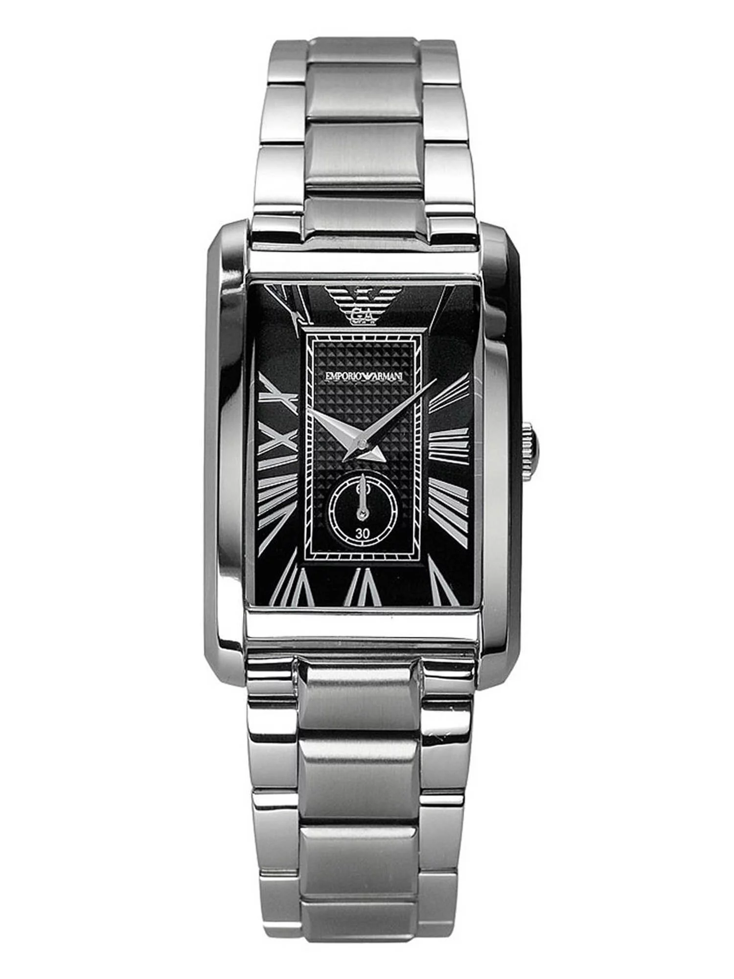 Emporio Armani Women's Black Dial Stainless Steel Watch AR1638