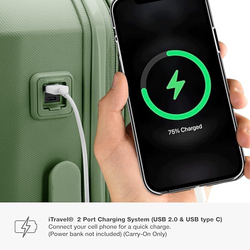 Traveler's Choice Pagosa Indestructible Hardshell Expandable Spinner Luggage, Black, 22