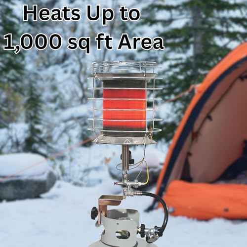 Dura Heat TT-360 Propane(LP) 360 Degree Tank Top Heater, Length: 8.9in, Width: 8.9in, Height: 20.24in,Silver