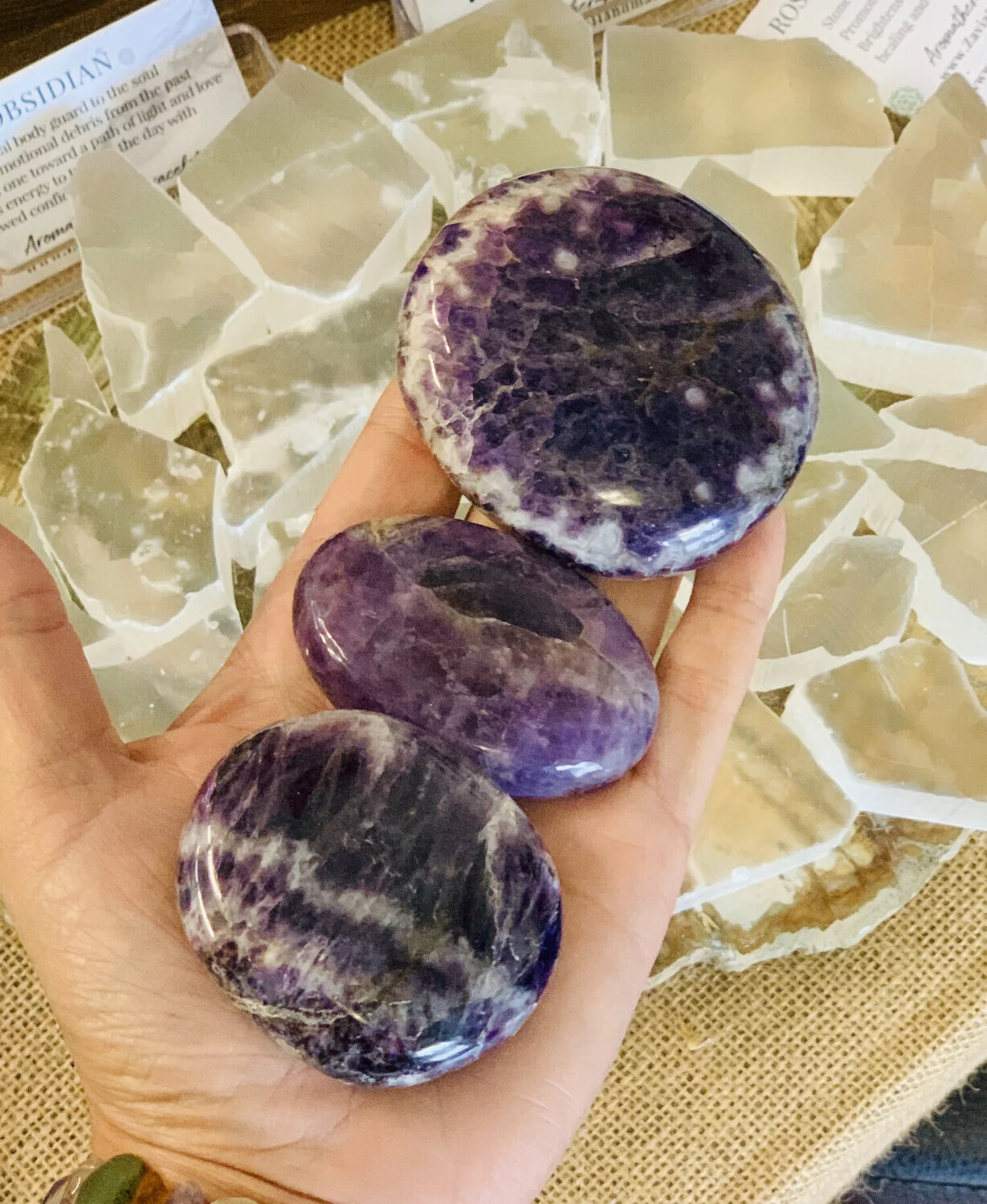 Amethyst, Palm Stones