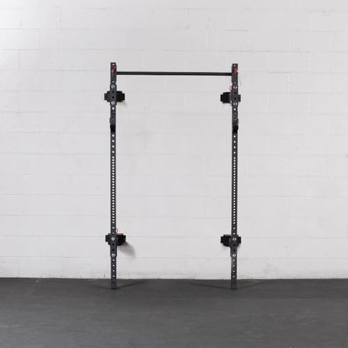 Titan Fitness T-3 Series 82-inch Wall Mounted Folding Power Rack, Space Savings Rack, Folds up to 5