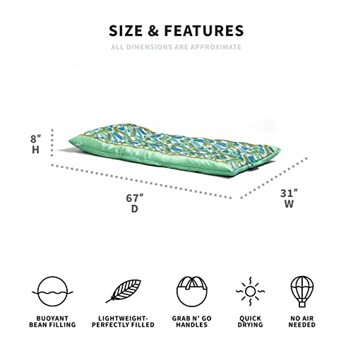 Big Joe Kona Hammock No Inflation Needed Pool Lounger with Headrest, Quick Draining Fabric, 4 feet Big