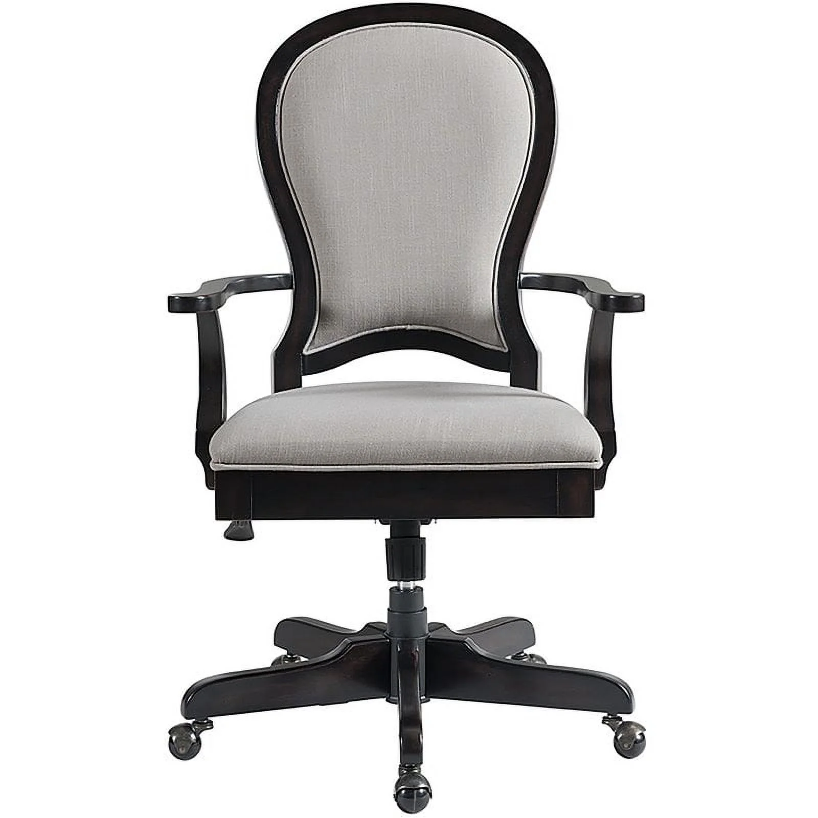 Riverside Furniture Clinton Hill Upholstered Wood Office Chair in Kohl Black