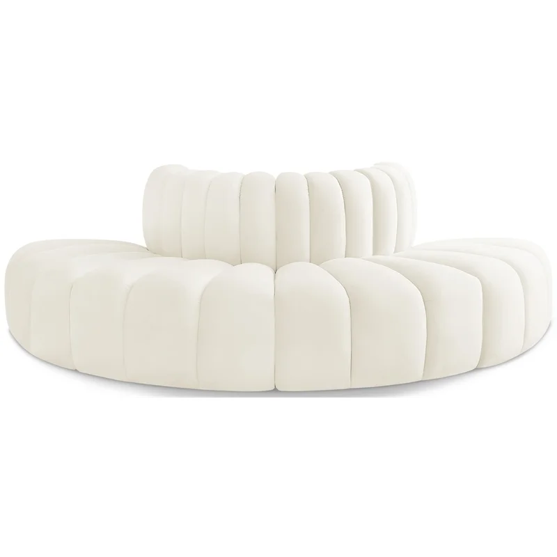 Meridian Furniture Arc Cream Velvet Modular Sofa