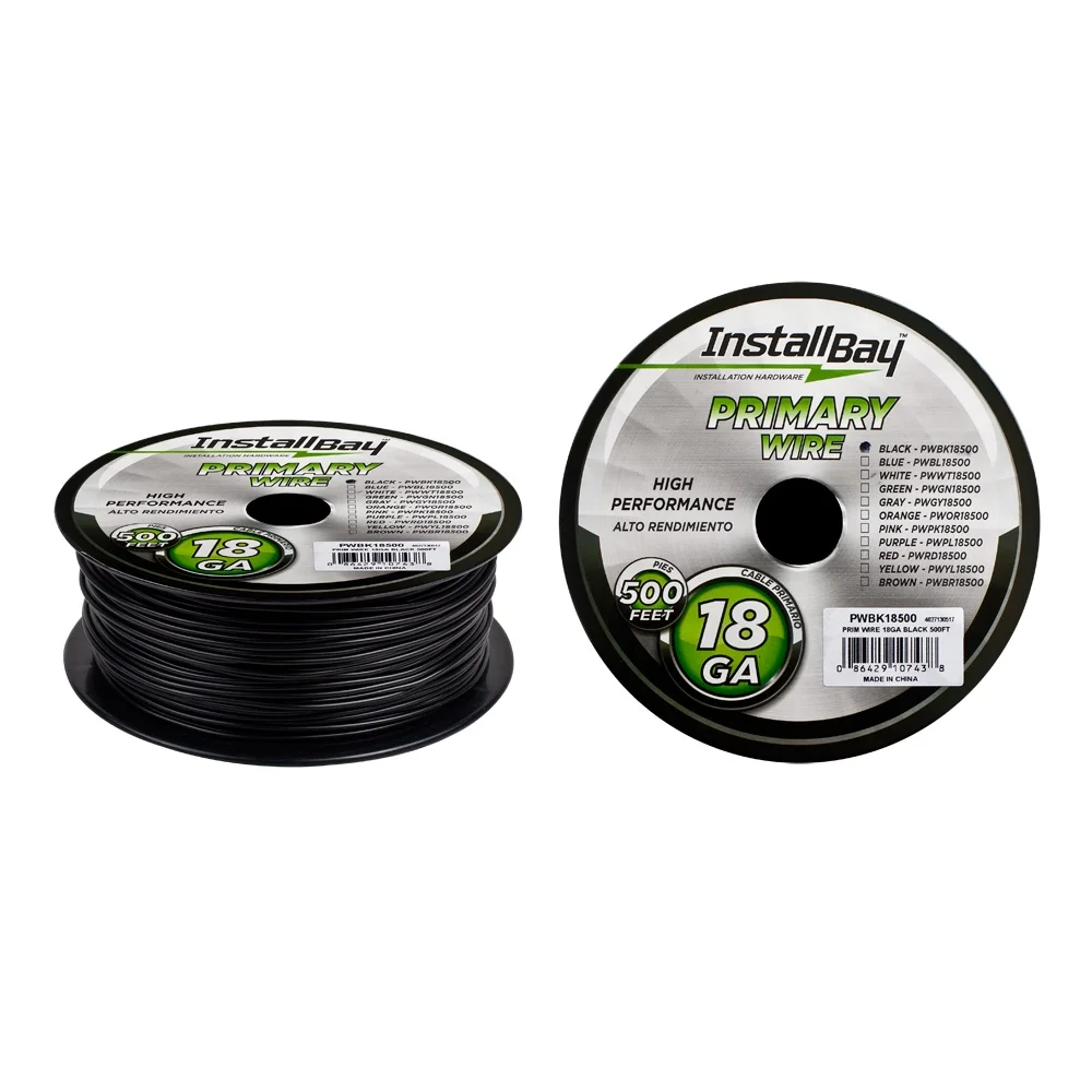 Primary Wire 18 Gauge Black Coil of 500 feet