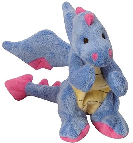 GoDog Dragons with Chew Guard Technology Plush Squeaker Dog Toys: 1-Periwinkle Multi-Color, 1-Coral Multi-Color, and 1-Lime Baby Dragon