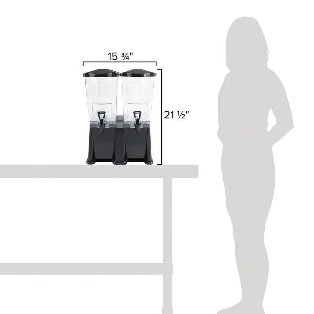 Carlisle 1085103 TrimLine 3 Gallon Black Double Premium Beverage / Juice Dispenser