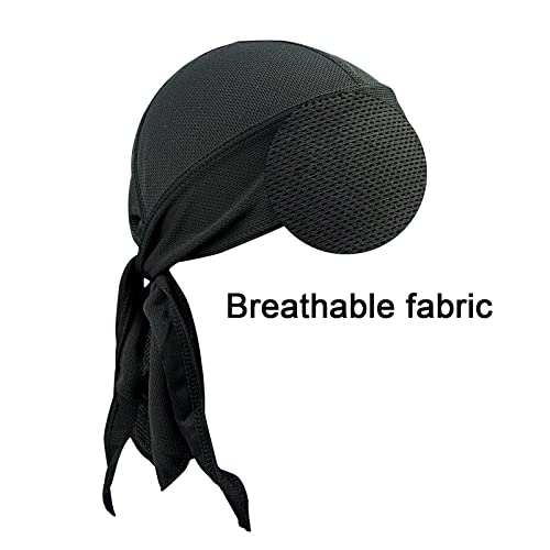 Knchy 3Pcs Do Rag Skull Caps for Men Women, Sweat Wicking Cooling Helmet Liner Biker Head Bandana Wrap for Outdoor