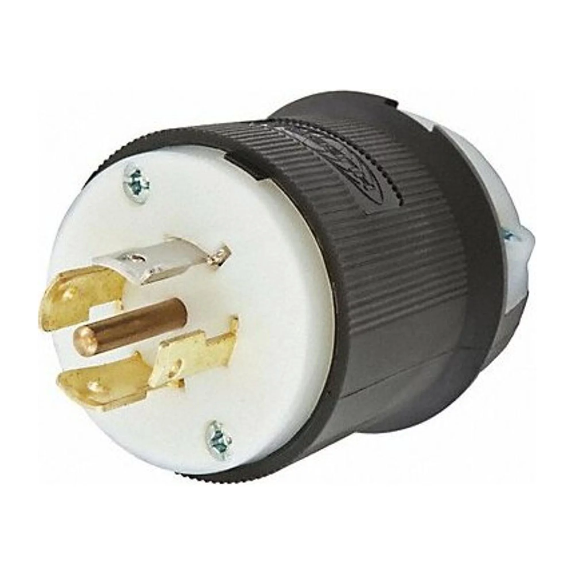 Hubbell Locking Plug,Black/White,Nylon,4 Poles  HBL2531