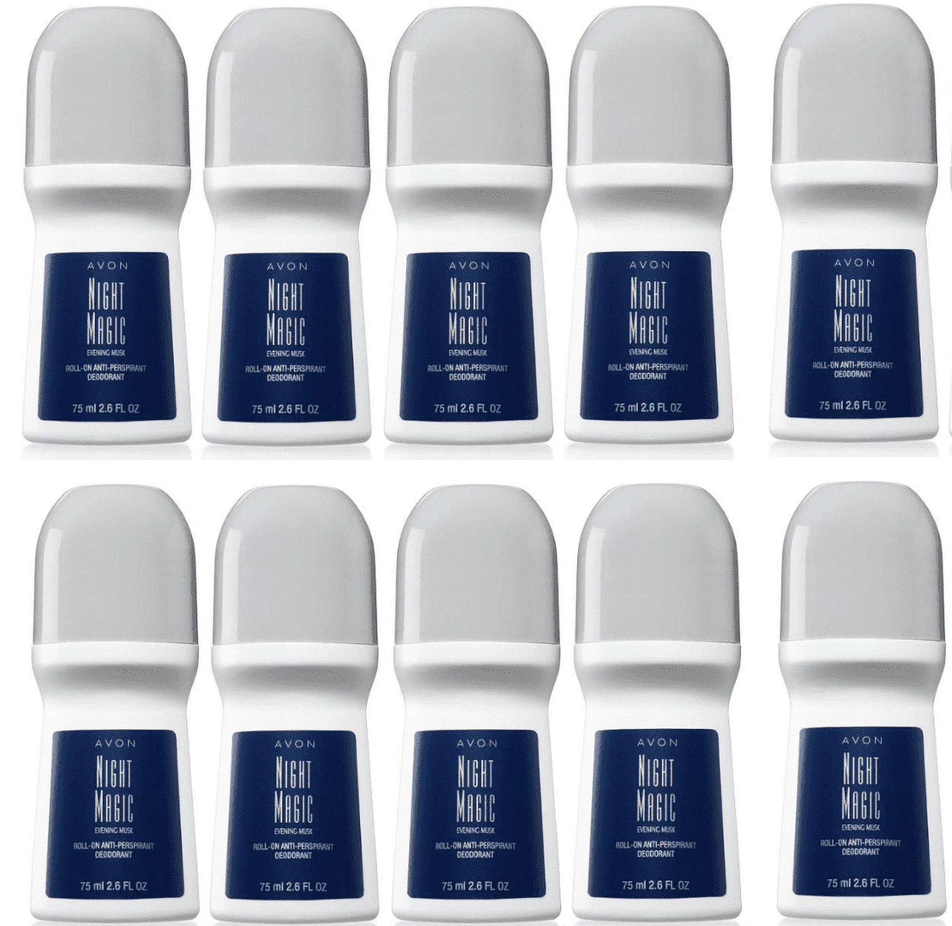 Avon Night Magic Evening Musk Roll-On Antiperspirant 75 ml Set of 10