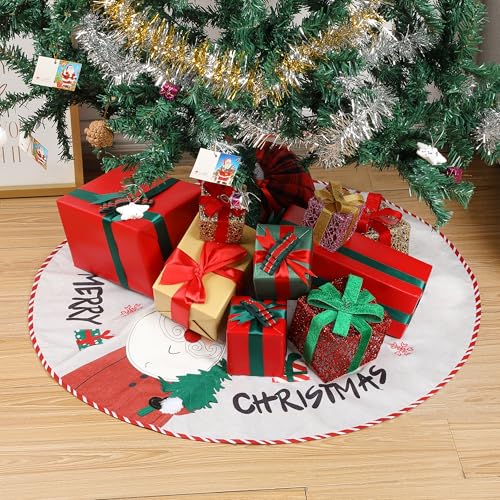 Mr. Pen- Christmas Tree Skirt 48 inches, Knitted Christmas Skirt Tree, Xmas Tree Skirt