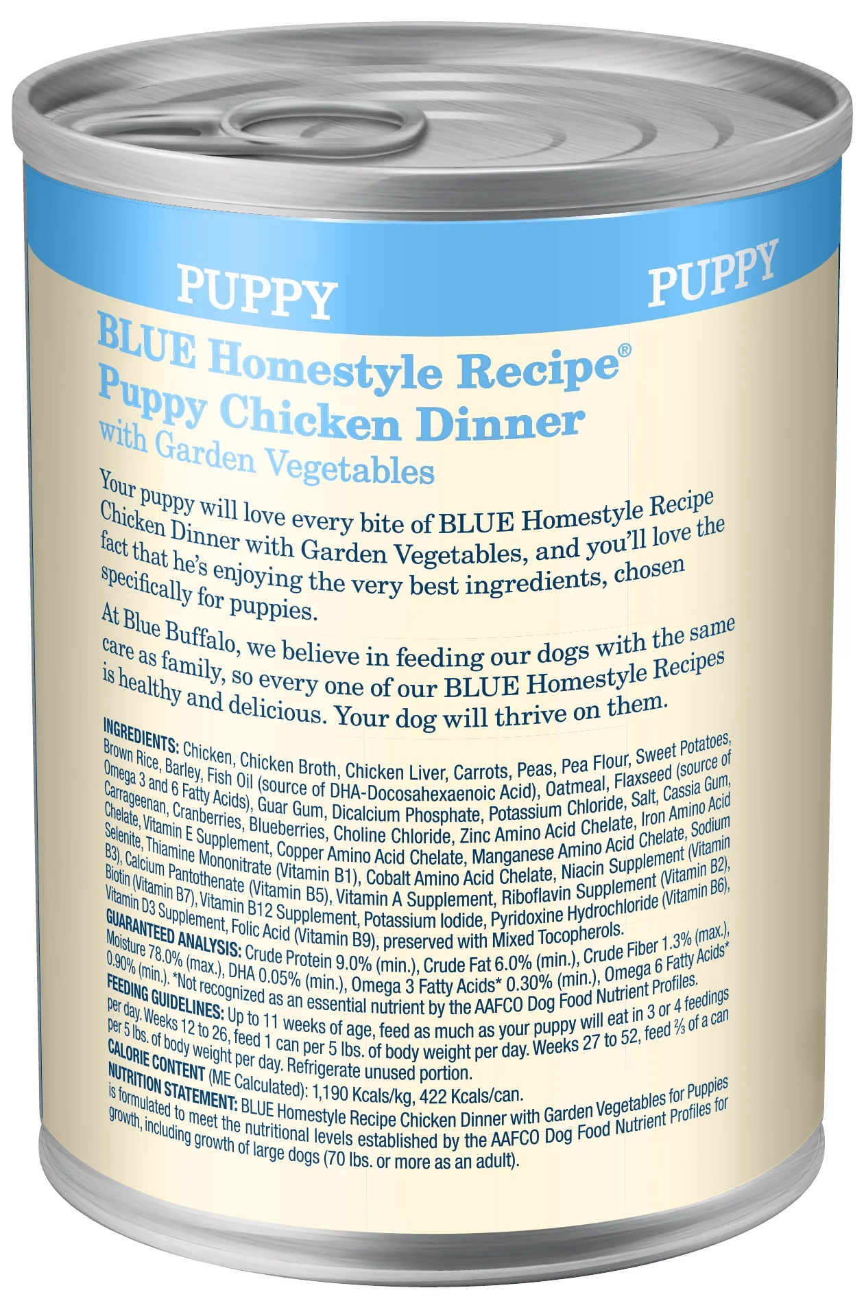 Blue Buffalo Homestyle Recipe Natural Puppy Wet Dog Food, Chicken 12.5-oz can (Pack of 12)