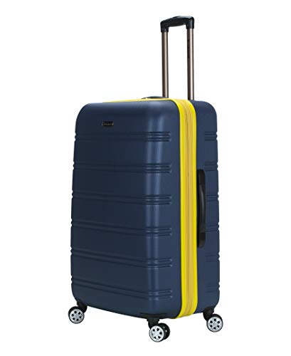 Rockland Melbourne Hardside Expandable Luggage with Spinner Wheels, 2TONEBLUE, 2 Piece (20/28)