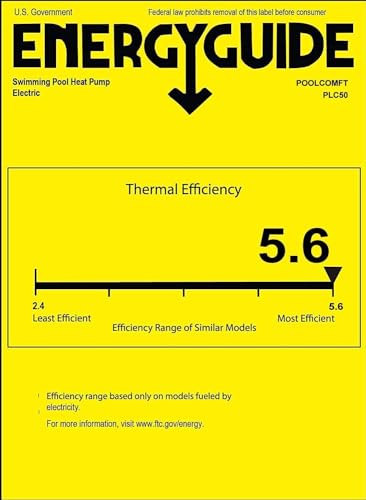 Above Ground Pool Heater EU50, Max 16184BTU Up to 5000gallons Electric Swimming Pool Heat Pumps, Titanium Heat Exchanger, 5.62 COP, 110V/120V, Fits 8/11/15 Foot Pools Heating Pool Warmer