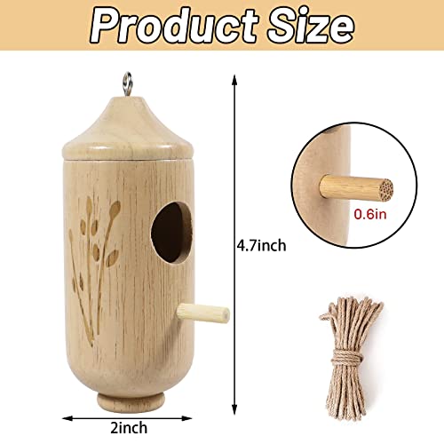 2023 New Wooden Hummingbird House for Outside Hanging 4.7Inch Hummingbird Nest Hummingbird Nesting Material for Hummingbird Finch Houses B