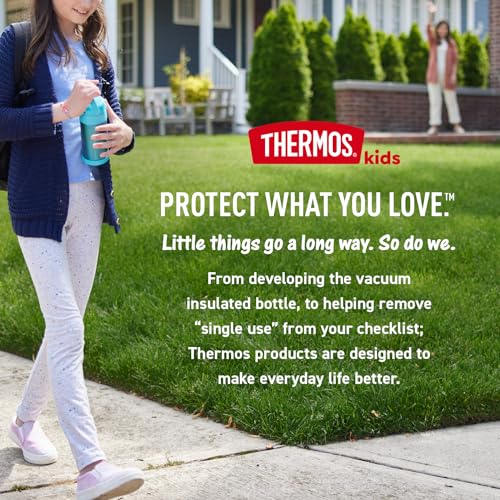 THERMOS FUNTAINER 16 Ounce Stainless Steel Vacuum Insulated Bottle with Wide Spout Lid, Apricot