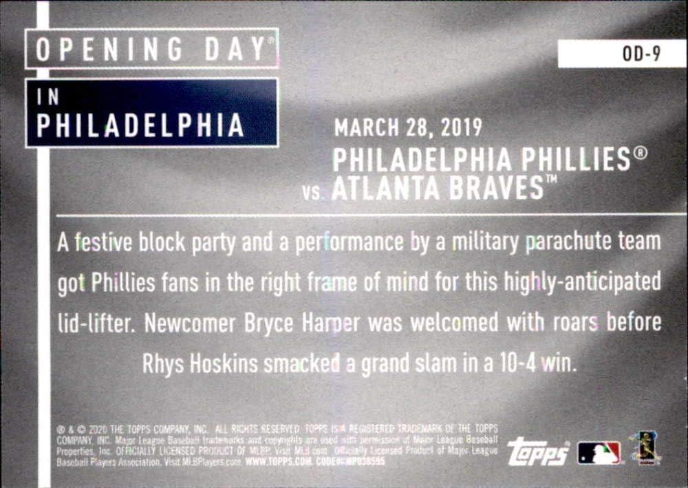 2020 OPENING DAY OPENING DAY SET #OD-9 PHILADELPHIA PHILLIES PHILLIES BASEBALL