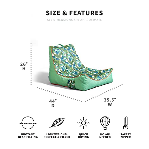 Big Joe Captain's Float No Inflation Needed Pool Lounger, Double Sided Mesh, Quick Draining Fabric